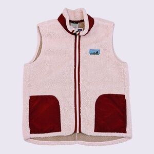 Patagonia Retro Fleece Vest Kids L 12 Cream Sherpa Y2K Outdoor Gorpcore Winter